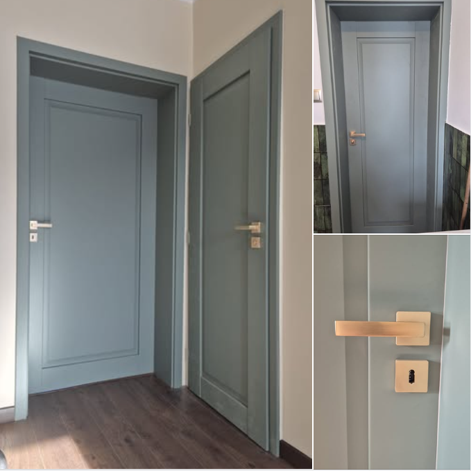 Detal drzwi i klamki — realizacja