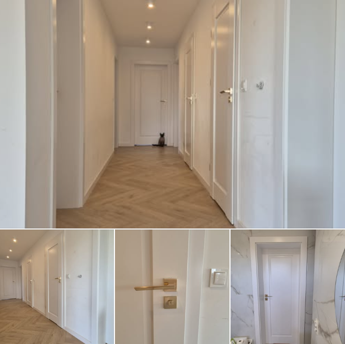 Jodełka klasyczna w korytarzu — realizacja podłogi